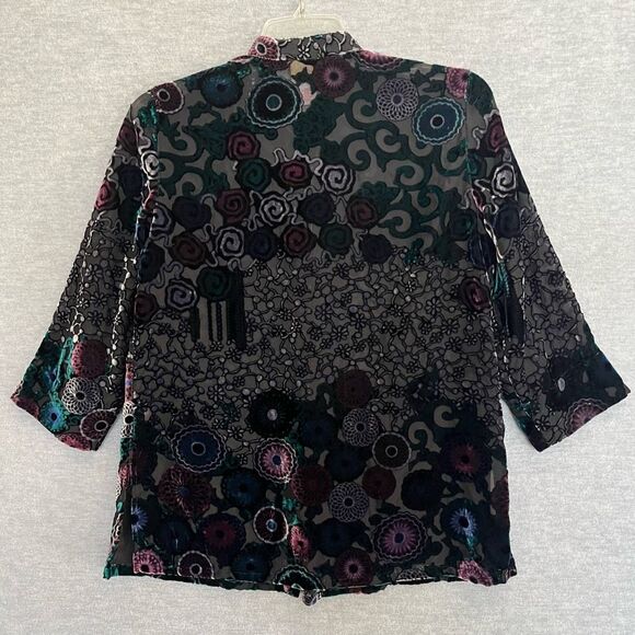 Ruby Rd Iridescent Velvet Burnout Tunic Top Size 8 Witchy Whimsigoth Dark Fairy - Picture 7 of 12